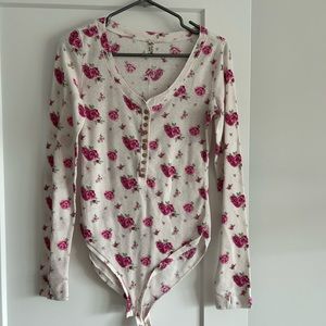 Free People Floral Bodysuit Like New Size M